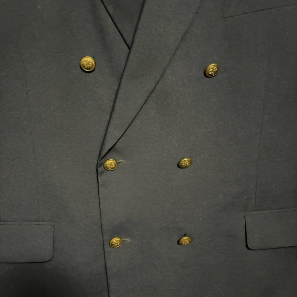 VITTORIO ST. ANGELO Peak Lapel Blue Double breasted 6 button Suit Jacket… - Picture 9 of 16